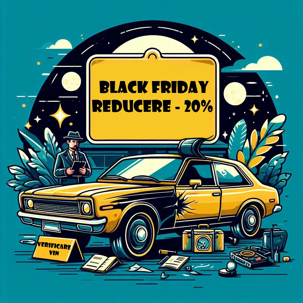 Black Friday 2024 aduce reduceri de 20 % la verificare masină după serie șasiu.