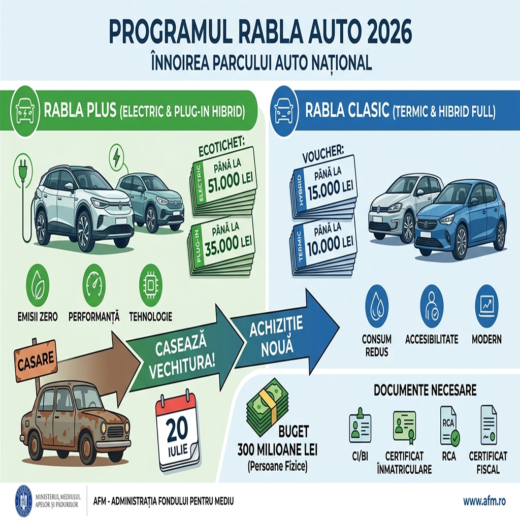 Programul rabla 2026 eligibilitate de finantare prin AFM